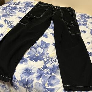 True Religion Black Pants with White Stitching